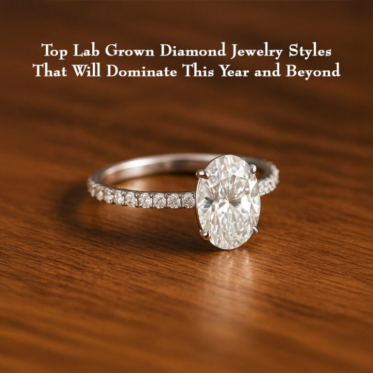 Image showcasing a luxury oval lab grown diamond engagement ring with pavé detailing