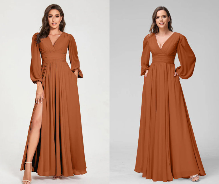 Why Burnt Orange Sleeved Gowns Are Your Bridal Must-Have