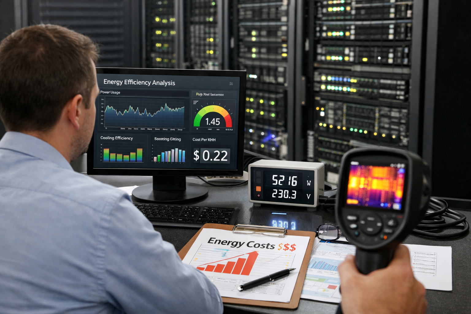 How do we manage server energy efficiency under rising power costs today?