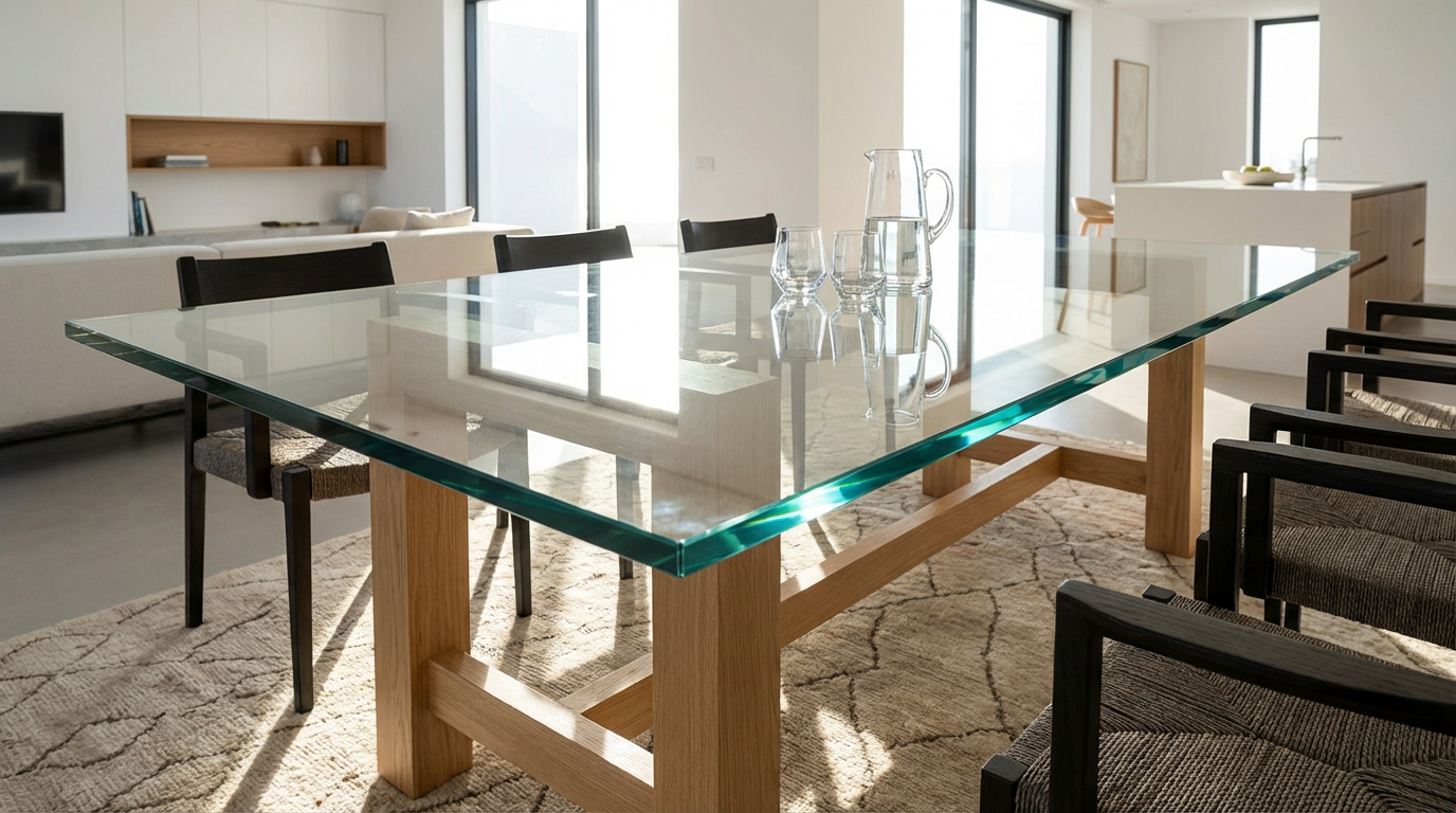 Rectangle Tempered Glass Table