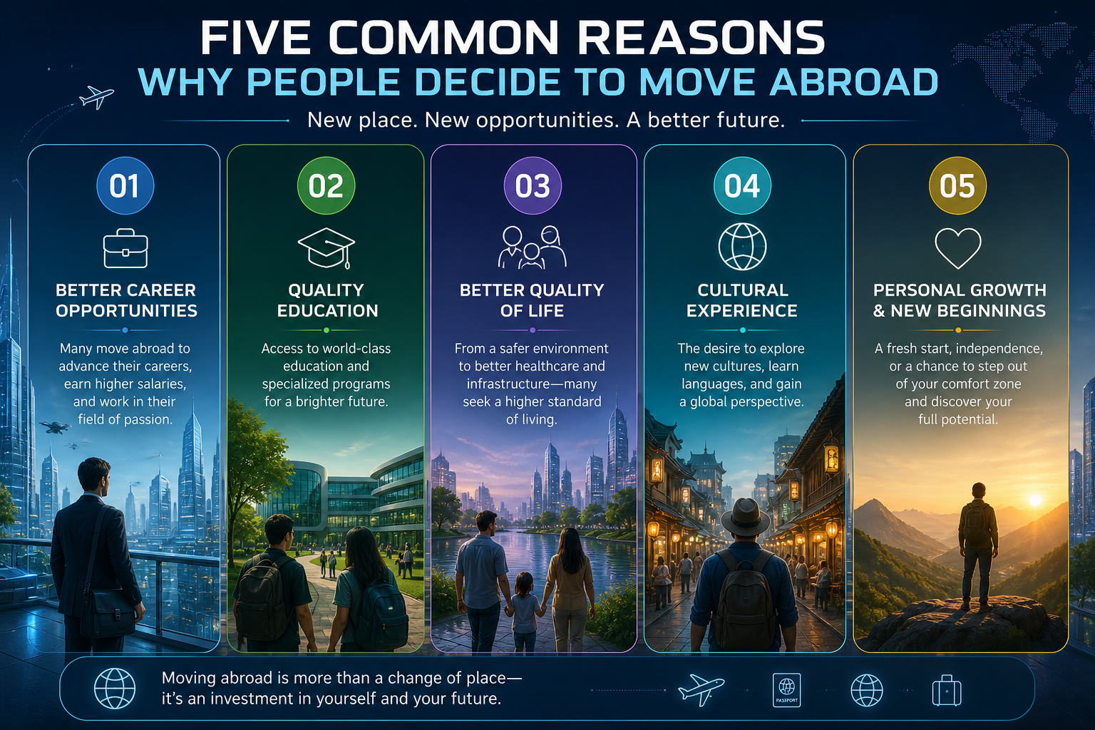 Five Common Reasons Why People Decide to Move Abroad